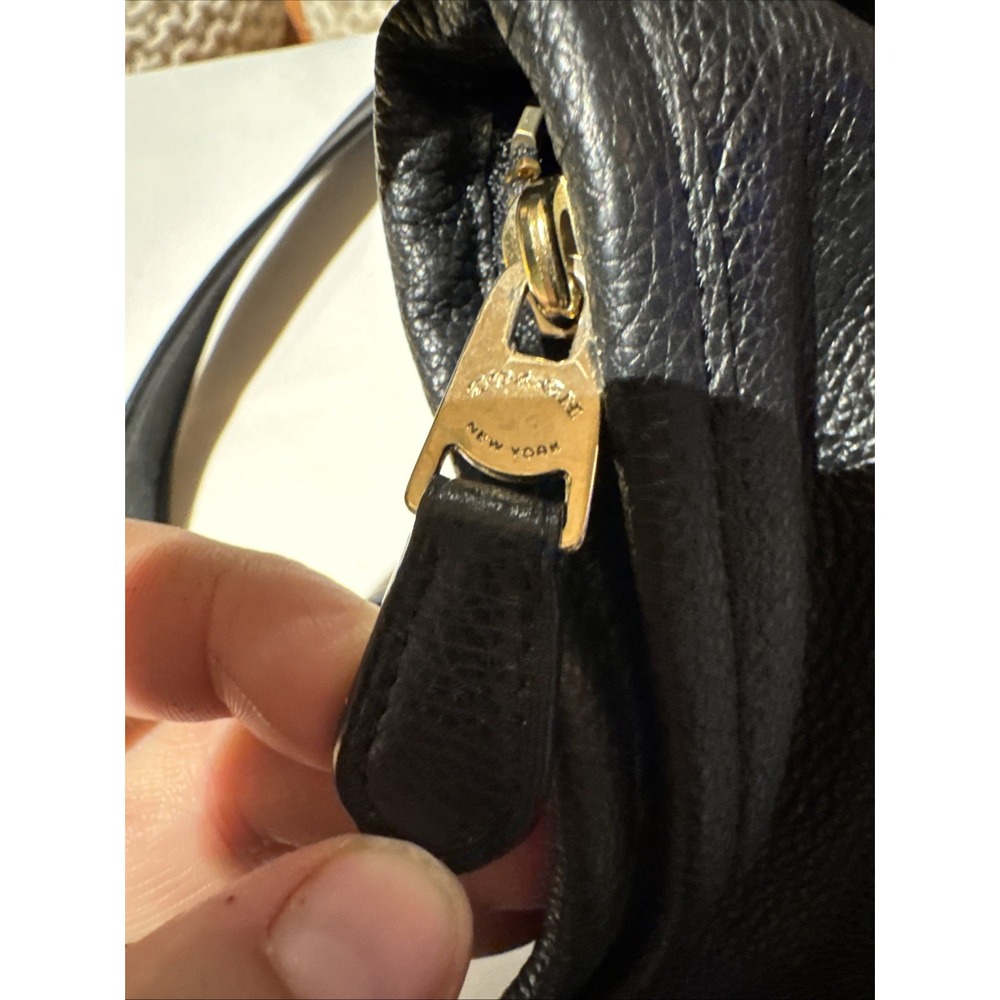 Coach Pebbled Leather Small Dufflette 36536 Shoulder Bag Purse Black Career City - Picture 6 of 10
